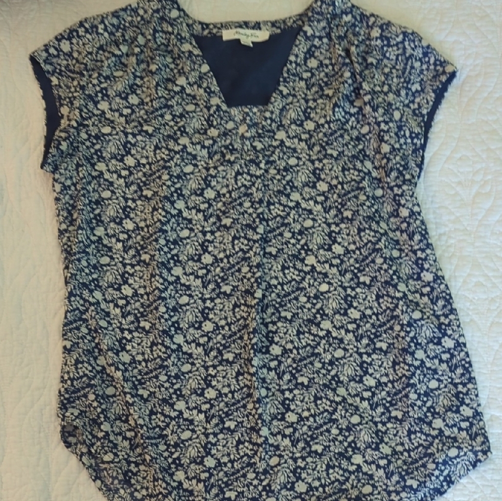 Floral Navy Blue Women's Top